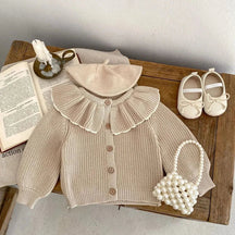Casaco Infantil Cardigan Tricot Clea Bege Lenogue