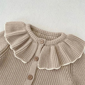 Casaco Infantil Cardigan Tricot Clea Bege Lenogue