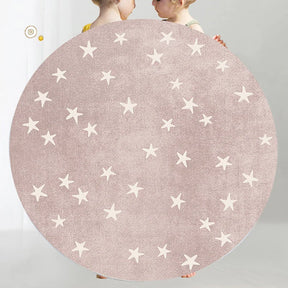 Tapete Infantil Redondo Estrela Rosa Lenogue