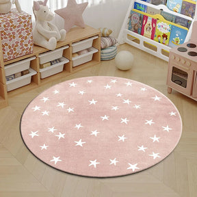 Tapete Infantil Redondo Estrela Rosa Lenogue